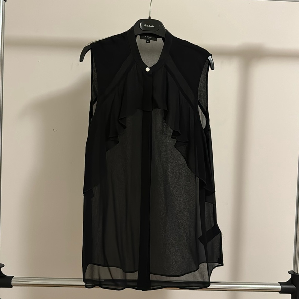 PAUL SMITH BLACK 100% SILK BLOUSE SZ 42